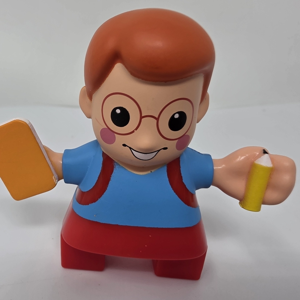 Little Tikes Waffle Set Schoolboy Book Pencil Backpack Toy Figure